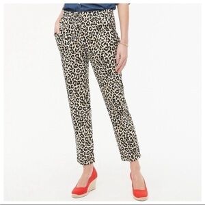 J. Crew Leopard Print Linen Pants Sz 4 NWT